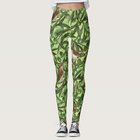 Leggings Nightingales dans l'olivier 2 (Devant)