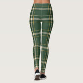Leggings Noël à carreaux verts classiques (Dos)