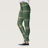 Leggings Noël à carreaux verts classiques (Gauche)