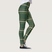 Leggings Noël à carreaux verts classiques (Droite)