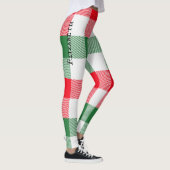 Leggings Noël Blanc Vert Rouge Buffalo Plaid Motif (Droite)