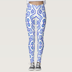 Leggings Noël bleu spécial blanc "Ratti_Creative_Arts