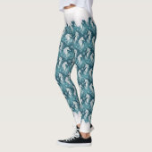 Leggings Noël Côtier Hippocampe & Flocons #13 ID1009 (Gauche)
