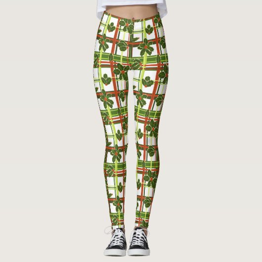 Leggings Noël de Holly Berries blanc (Devant)