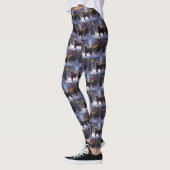 Leggings Noël de la saison festive du caniche (Gauche)