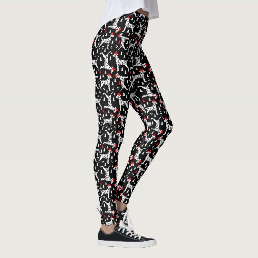Leggings Noël de Noël de Dalmatie Chiens noirs de Noël (Droite)