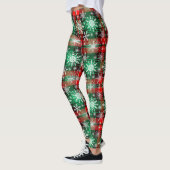 Leggings Noël De Plaid Et De Snowflakes (Gauche)
