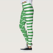 Leggings Noël des cerfs verts et des rayures (Gauche)
