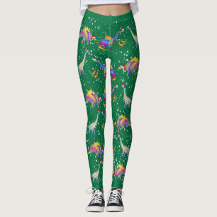 Leggings Noël Dinosaure coloré