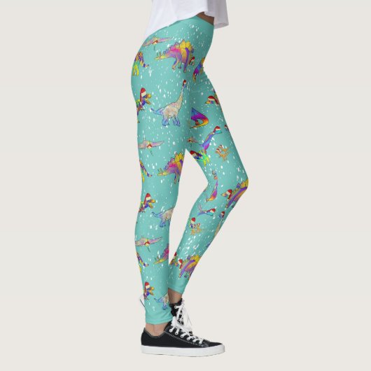 Leggings Noël Dinosaure coloré (Droite)