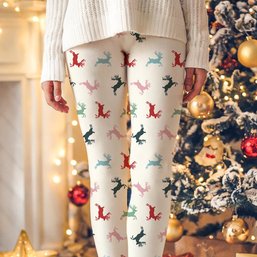 Leggings Noël du Motif de rennes coloré