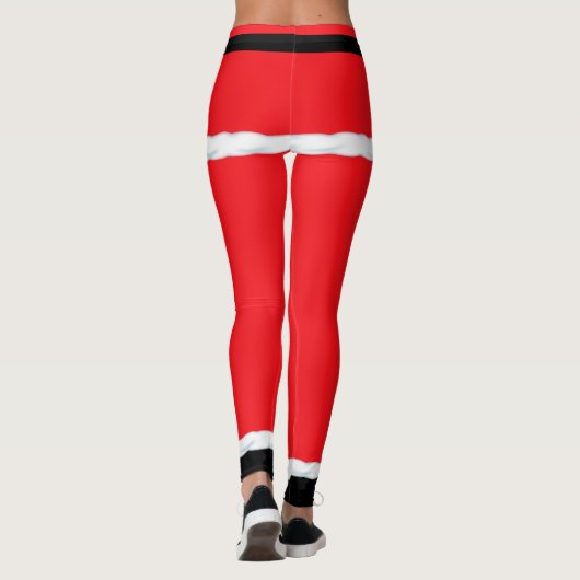 Leggings Noël Elf Santa Claus Rouge (Dos)
