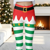 Leggings Noël Elfe Rouge et Vert Fête