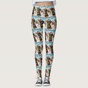Leggings Noël en hiver merveilleux pour les Dachshunds