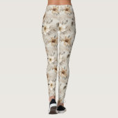 Leggings Noël floral marron crème (Dos)