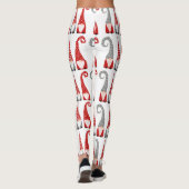 Leggings Noël Gnomes Rouge Grey Motif de vacances (Dos)