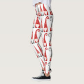 Leggings Noël Gnomes Rouge Grey Motif de vacances (Gauche)