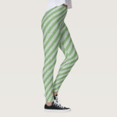 Leggings Noël Green Stripes & neige Motif sans couture (Droite)