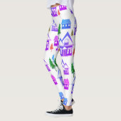 Leggings Noël hiver photo rose violet violet maisons pourpr (Gauche)