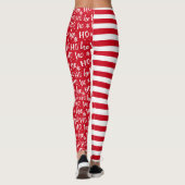 Leggings Noël HoHo avec les rayures rouges (Dos)