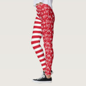 Leggings Noël HoHo avec les rayures rouges (Gauche)
