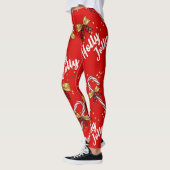 Leggings Noël Holly Jolly Sucre de canne (Gauche)