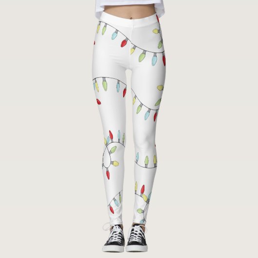Leggings Noel mignon Whimsical Simple String lumières (Devant)