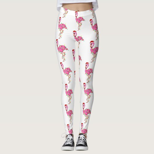 Leggings noël moche santa claus flamingo (Devant)