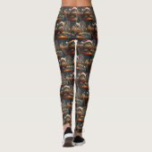 Leggings Noël Montagnes Russes Chat Bengal (Dos)