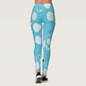 Leggings noël, noël, pingouin, fleurs, bleu, (Dos)