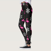 Leggings noël noir santa claus flamingo (Gauche)