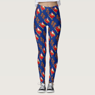 Leggings Noël père Noël et Reindeer