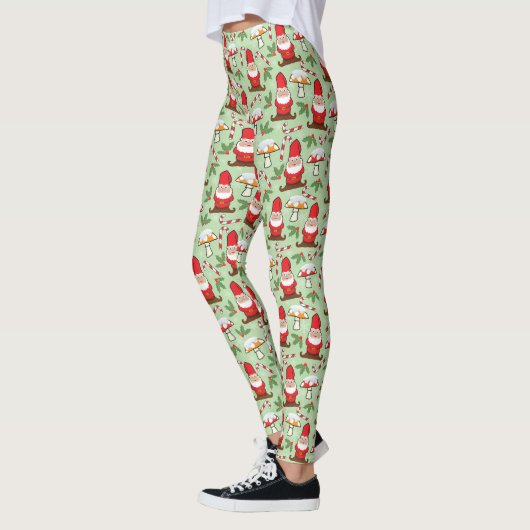 Leggings Noël Père Noël Gnomes Design (Gauche)