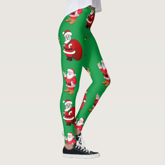 Leggings Noël père Noël présente cadeau motifs filles femme (Droite)