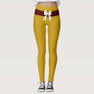 Leggings Noël personnalisé Oxblood Bow Saffron Or