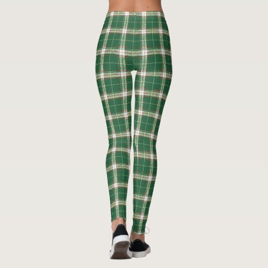 Leggings Noël Plaid blanc, vert (Dos)