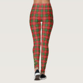 Leggings Noël Plaid Rouge, Vert et Arbre (Dos)