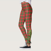 Leggings Noël Plaid Rouge, Vert et Arbre (Gauche)