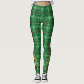 Leggings Noël Plaid vert avec arbre (Devant)