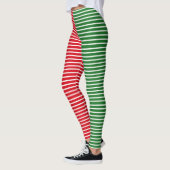 Leggings Noël rayé rouge et vert d'Elf (Gauche)