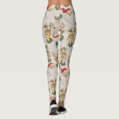 Leggings Noël rétro rétro du Cute Reindeer Père Noël (Dos)