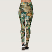 Leggings Noël Rétro Vintage : Collage Vert (Dos)
