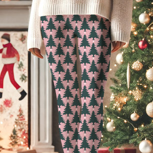 Leggings Noël rose Arbre étoile Motif vacances