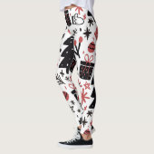 Leggings Noël rose noir Vacances élégantes (Gauche)