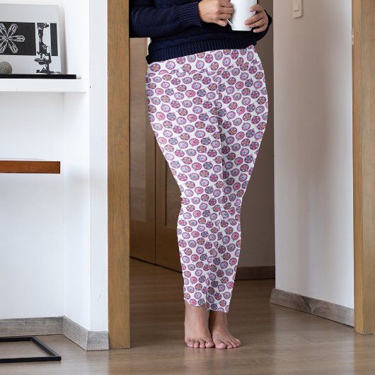 Leggings Noël rose rétro Ornements Pantalons de pyjama de N