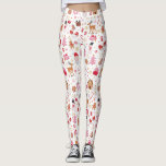 Leggings Noël rose rouge Wonderland Santa Claus<br><div class="desc">Ce design fantaisiste présente une illustration délicieuse et ludique des éléments de Noël bien-aimés,  magnifiquement restitués dans une palette chaleureuse de rouge,  rose et blanc.</div>