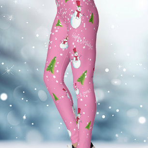 Leggings Noël rose Snowman