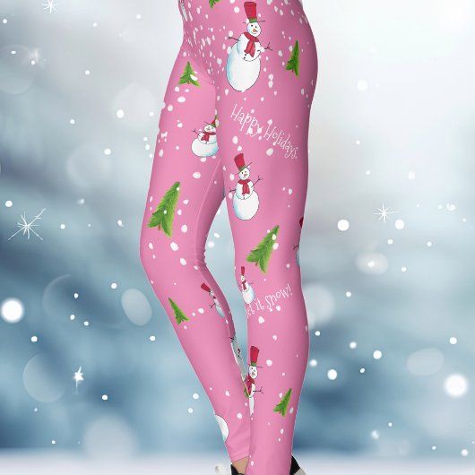 Leggings Noël rose Snowman