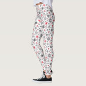 Leggings Noël, rouge, blanc, flocons de neige, hiver, Nouve (Gauche)