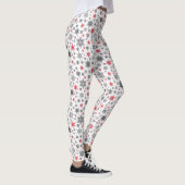 Leggings Noël, rouge, blanc, flocons de neige, hiver, Nouve (Droite)